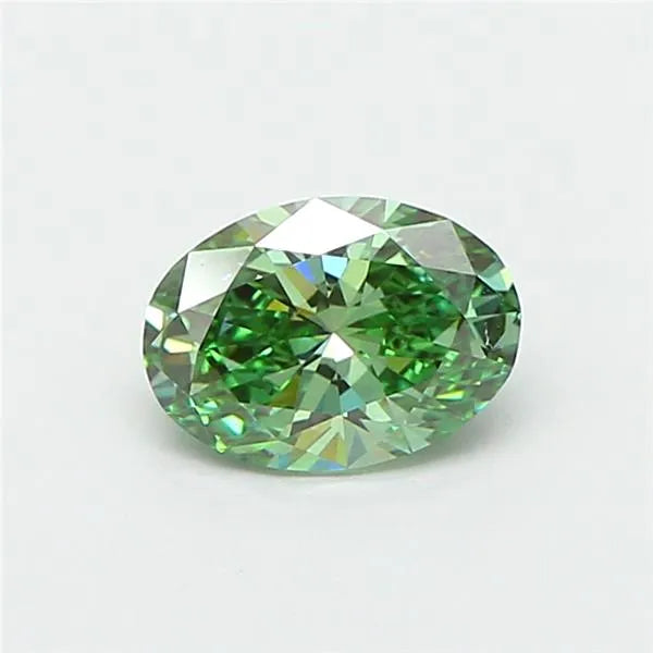 0.73ct Oval Lab Grown Diamond (Colour Fancy Vivid Green, Clarity VVS2, IGI Certified)