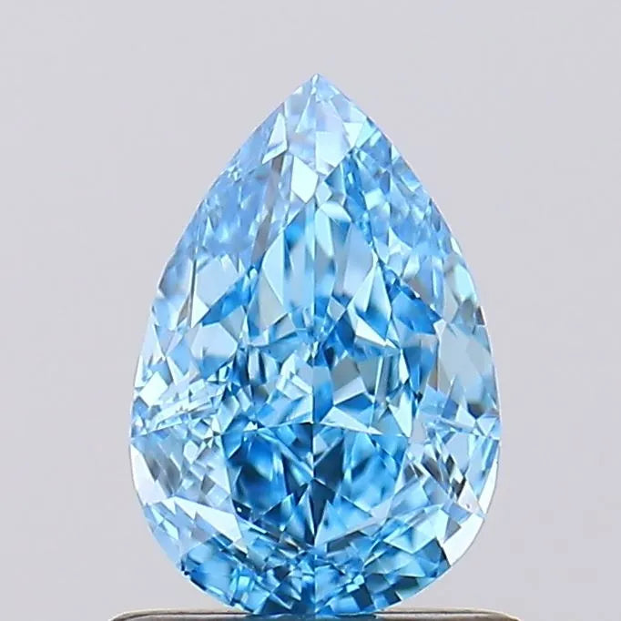 0.73ct Pear Lab Grown Diamond (Colour Fancy Vivid Blue, Clarity VS1, IGI Certified)