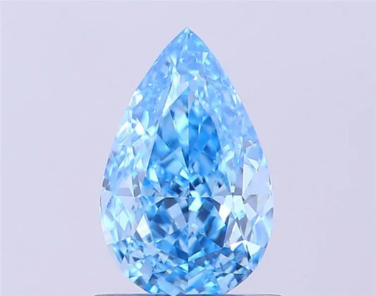 0.73ct Pear Lab Grown Diamond (Colour Fancy Vivid Blue, Clarity VS1, IGI Certified)