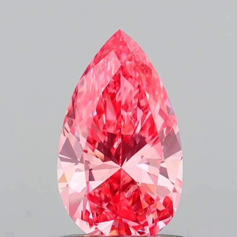 0.73ct Pear Lab Grown Diamond (Colour Fancy Vivid Pink, Clarity VS1, IGI Certified)