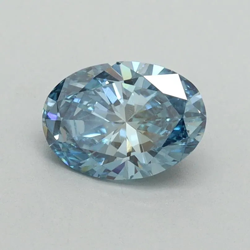 0.74ct Oval Lab Grown Diamond (Colour Fancy Vivid Blue, Clarity VS1, IGI Certified)