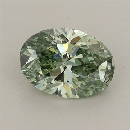 0.74ct Oval Lab Grown Diamond (Colour Fancy Vivid Green, Clarity VS1, IGI Certified)