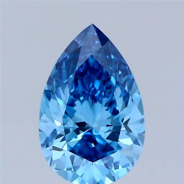 0.74ct Pear Lab Grown Diamond (Colour Fancy Vivid Blue, Clarity VS2, IGI Certified)