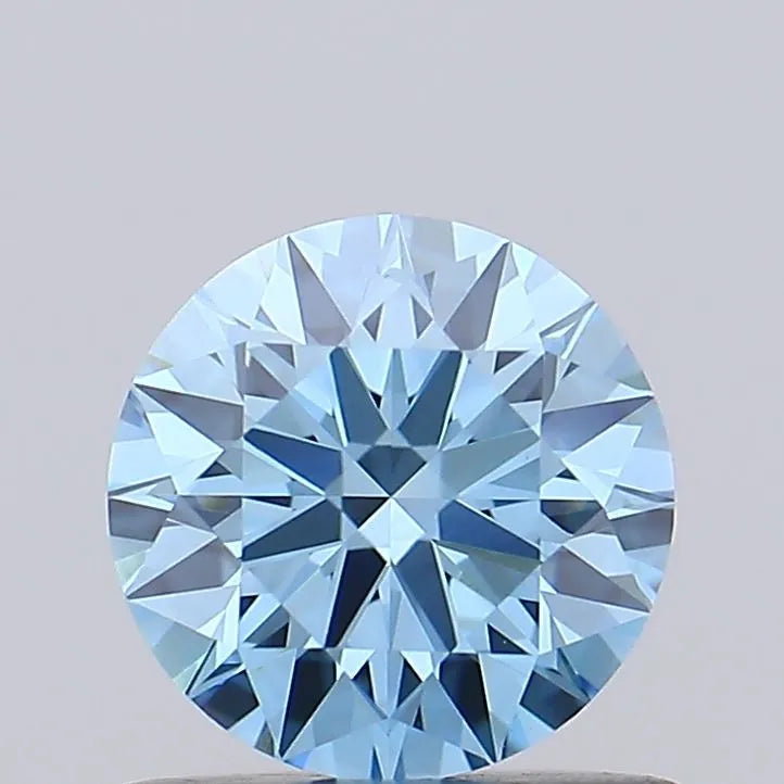 0.74ct Round Lab Grown Diamond (Colour Fancy Vivid Blue, Clarity VS1, Cut ID, IGI Certified)