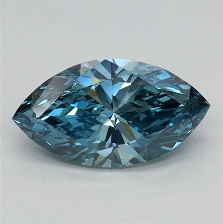 0.75ct Marquise Lab Grown Diamond (Colour Fancy Vivid Blue, Clarity VS1, IGI Certified)