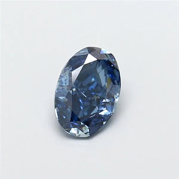 0.75ct Oval Lab Grown Diamond (Colour Fancy Vivid Blue, Clarity IF, IGI Certified)