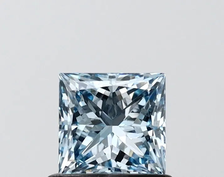 0.75ct Princess Lab Grown Diamond (Colour Fancy Vivid Blue, Clarity VVS2, IGI Certified)