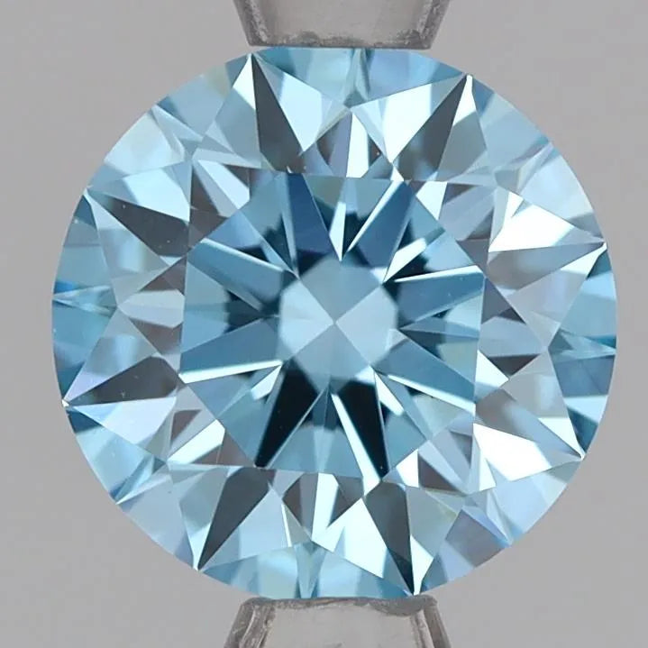 0.75ct Round Lab Grown Diamond (Colour Fancy Vivid Blue, Clarity VVS2, Cut ID, IGI Certified)
