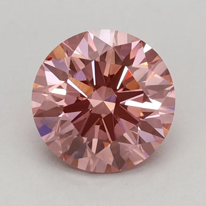 0.75ct Round Lab Grown Diamond (Colour Fancy Vivid Pink, Clarity VS1, Cut ID, IGI Certified)