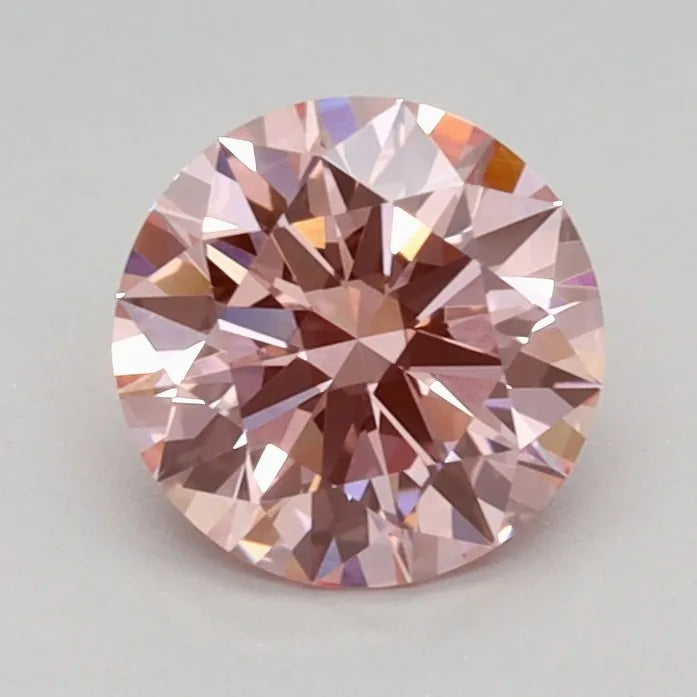 0.75ct Round Lab Grown Diamond (Colour Fancy Vivid Pink, Clarity VVS2, Cut ID, IGI Certified)