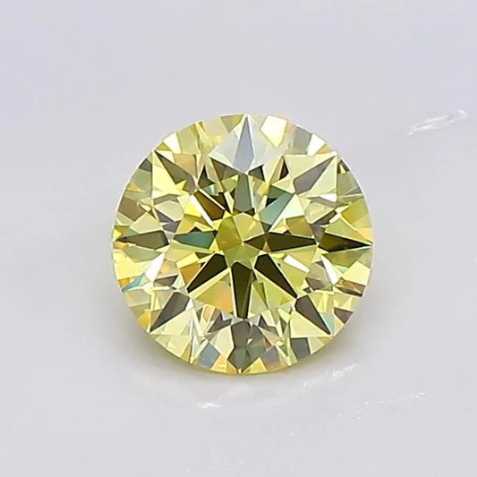 0.75ct Round Lab Grown Diamond (Colour Fancy Vivid Yellow, Clarity VS1, Cut ID, IGI Certified)