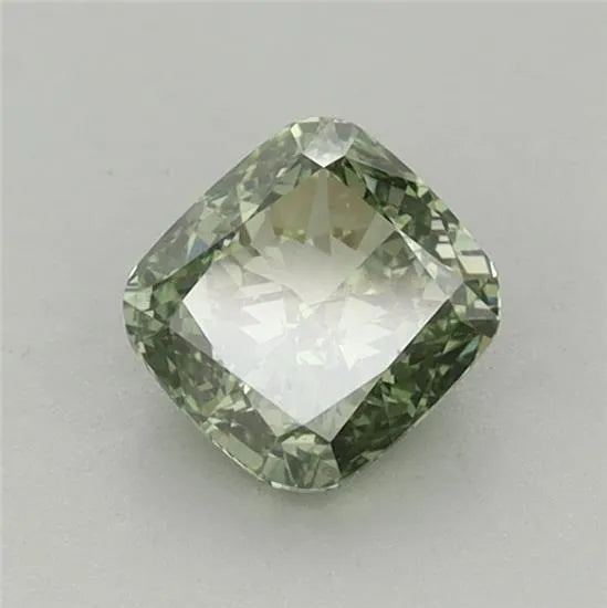 0.76ct Cushion brilliant Lab Grown Diamond (Colour Fancy Vivid Green, Clarity VS1, IGI Certified)
