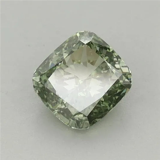 0.76ct Cushion brilliant Lab Grown Diamond (Colour Fancy Vivid Green, Clarity VS1, IGI Certified)
