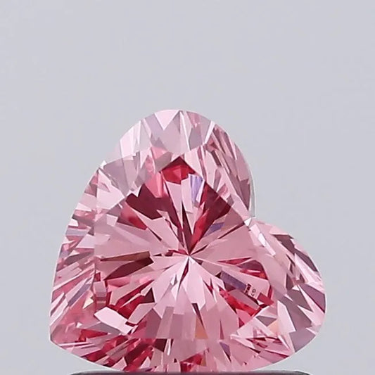 0.76ct Heart Lab Grown Diamond (Colour Fancy Vivid Pink, Clarity VS1, IGI Certified)