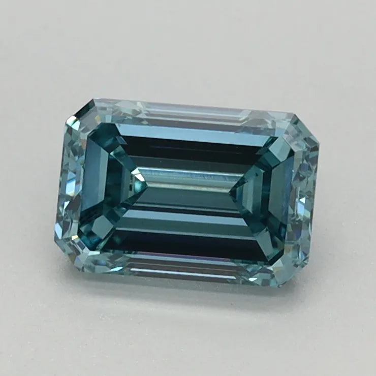 0.77ct Emerald Lab Grown Diamond (Colour Fancy Vivid Green Blue, Clarity VVS2, IGI Certified)