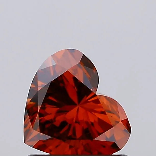 0.77ct Heart Lab Grown Diamond (Colour Fancy Vivid Orange, Clarity VS2, IGI Certified)