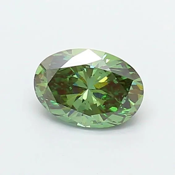 0.77ct Oval Lab Grown Diamond (Colour Fancy Vivid Green, Clarity VS2, IGI Certified)