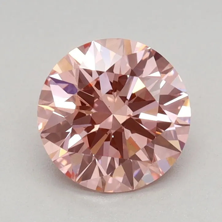 0.77ct Round Lab Grown Diamond (Colour Fancy Vivid Pink, Clarity VS1, Cut ID, IGI Certified)