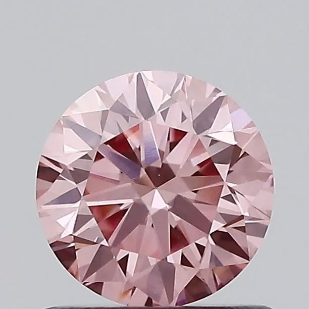 0.77ct Round Lab Grown Diamond (Colour Fancy Vivid Pink, Clarity VVS2, Cut EX, IGI Certified)