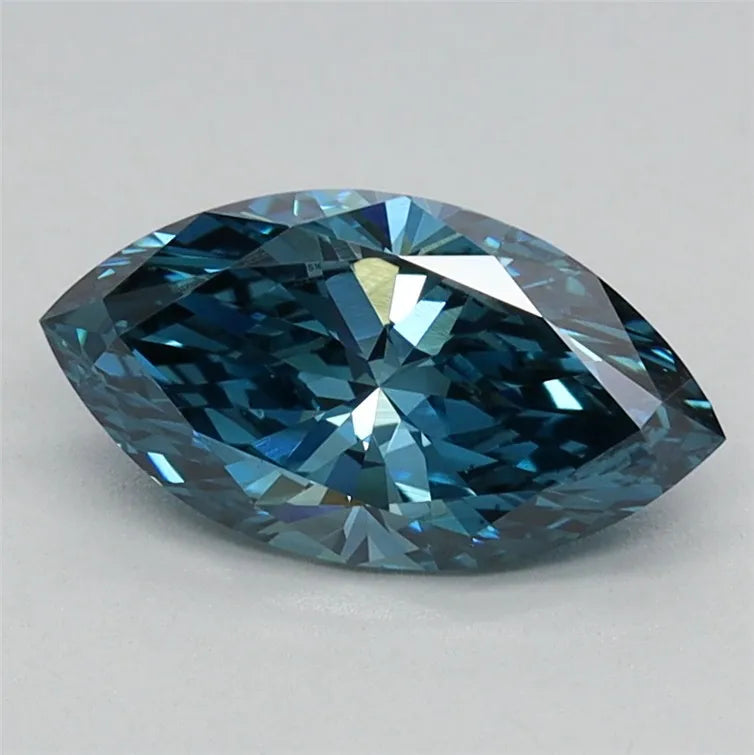0.78ct Marquise Lab Grown Diamond (Colour Fancy Vivid Blue, Clarity VS1, IGI Certified)