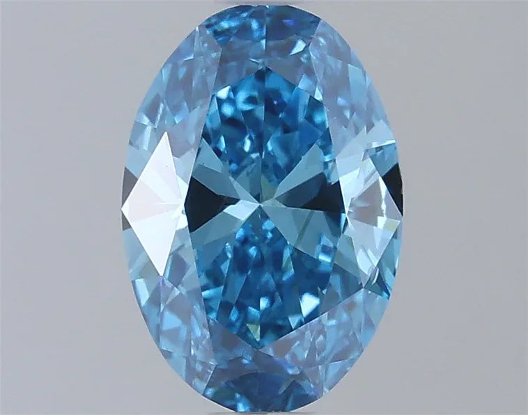 0.78ct Oval Lab Grown Diamond (Colour Fancy Vivid Blue, Clarity VS2, IGI Certified)