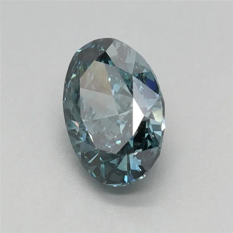 0.78ct Oval Lab Grown Diamond (Colour Fancy Vivid Green, Clarity VVS2, IGI Certified)