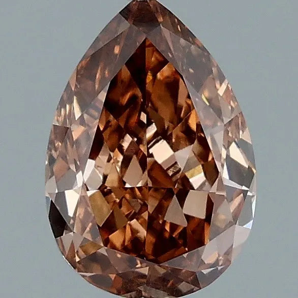 0.78ct Pear Lab Grown Diamond (Colour Fancy Brown, Clarity VVS2, IGI Certified)