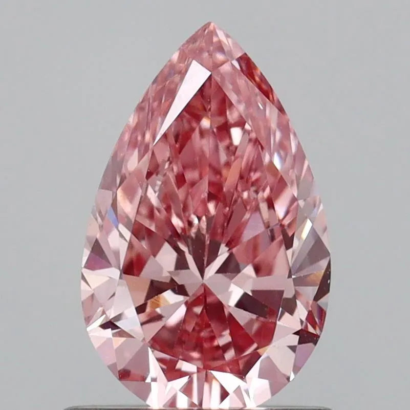 0.78ct Pear Lab Grown Diamond (Colour Fancy Vivid Pink, Clarity VS1, IGI Certified)