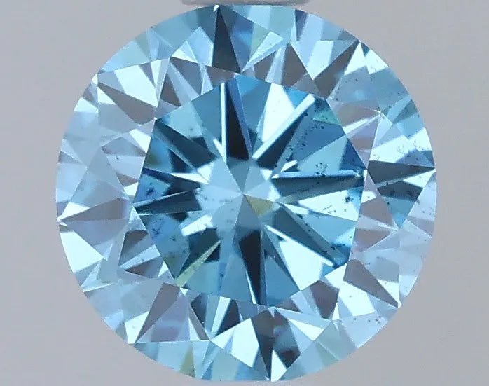 0.78ct Round Lab Grown Diamond (Colour Fancy Vivid Blue, Clarity SI1, Cut VG, IGI Certified)