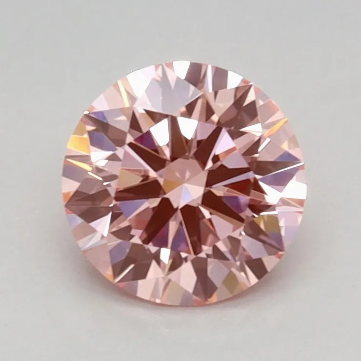 0.78ct Round Lab Grown Diamond (Colour Fancy Vivid Pink, Clarity VVS2, Cut ID, IGI Certified)