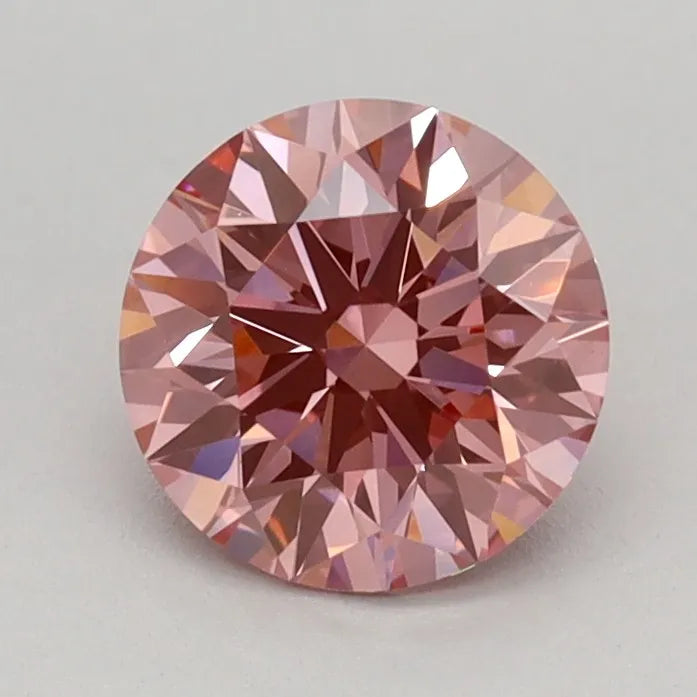 0.78ct Round Lab Grown Diamond (Colour Fancy Vivid Pink, Clarity VVS2, Cut ID, IGI Certified)