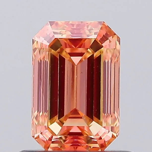0.79ct Emerald Lab Grown Diamond (Colour Fancy Pink Orange, Clarity VS2, IGI Certified)