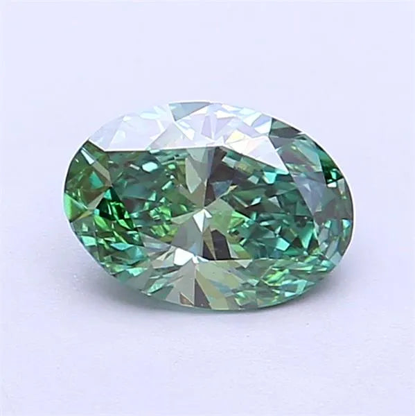 0.79ct Oval Lab Grown Diamond (Colour Fancy Vivid Green, Clarity VS2, IGI Certified)