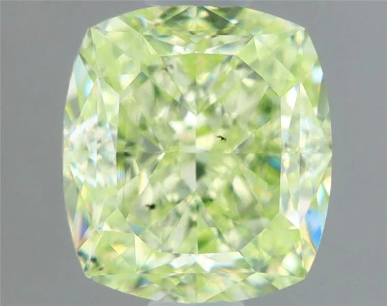 0.80ct Cushion brilliant Natural Diamond (Colour Fancy Light Green, Clarity SI1, GIA Certified)