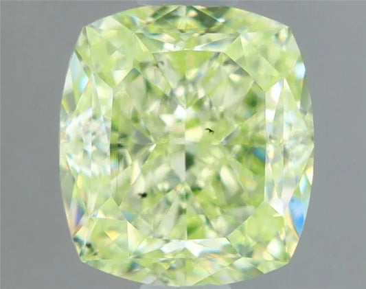 0.80ct Cushion brilliant Natural Diamond (Colour Fancy Light Green, Clarity SI1, GIA Certified)