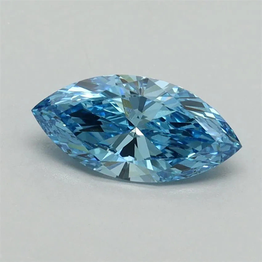 0.80ct Marquise Lab Grown Diamond (Colour Fancy Vivid Blue, Clarity VVS2, IGI Certified)
