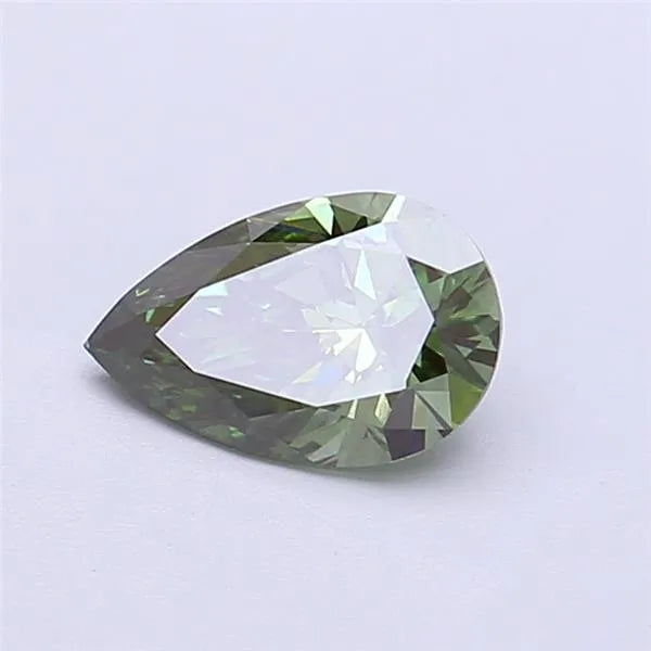 0.80ct Pear Lab Grown Diamond (Colour Fancy Vivid Green, Clarity VS2, IGI Certified)