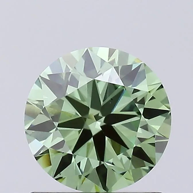 0.80ct Round Lab Grown Diamond (Colour Fancy Vivid Green, Clarity VS2, Cut VG, IGI Certified)