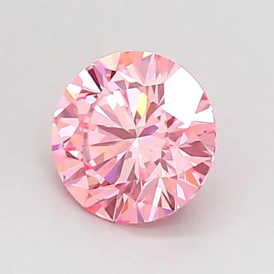 0.80ct Round Lab Grown Diamond (Colour Fancy Vivid Pink, Clarity VVS1, Cut ID, IGI Certified)