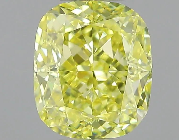 0.81ct Cushion modified Natural Diamond (Colour Fancy Intense Yellow, Clarity VS2, Cut GD, GIA Certified)
