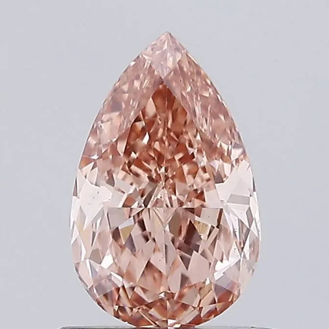 0.81ct Pear Lab Grown Diamond (Colour Fancy Pinkish Brown, Clarity VS1, IGI Certified)
