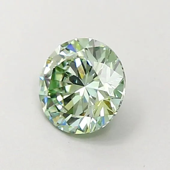 0.81ct Round Lab Grown Diamond (Colour Fancy Vivid Green, Clarity SI1, Cut VG, IGI Certified)