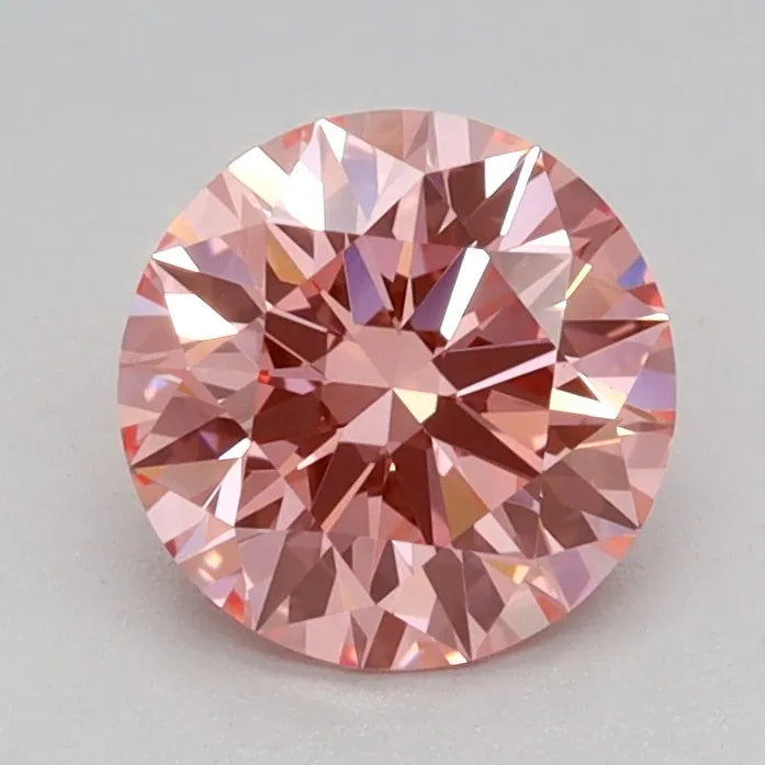 0.81ct Round Lab Grown Diamond (Colour Fancy Vivid Pink, Clarity VVS2, Cut ID, IGI Certified)