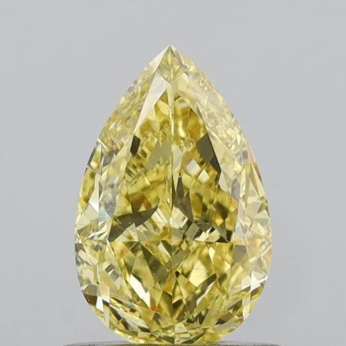 0.82ct Pear Lab Grown Diamond (Colour Fancy Intense Yellow, Clarity VS2, IGI Certified)