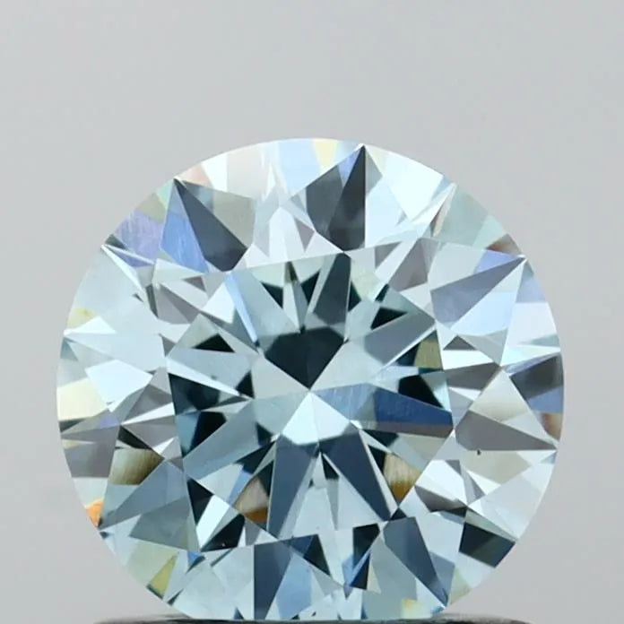 0.82ct Round Lab Grown Diamond (Colour Fancy Vivid Blue, Clarity VS2, Cut ID, IGI Certified)