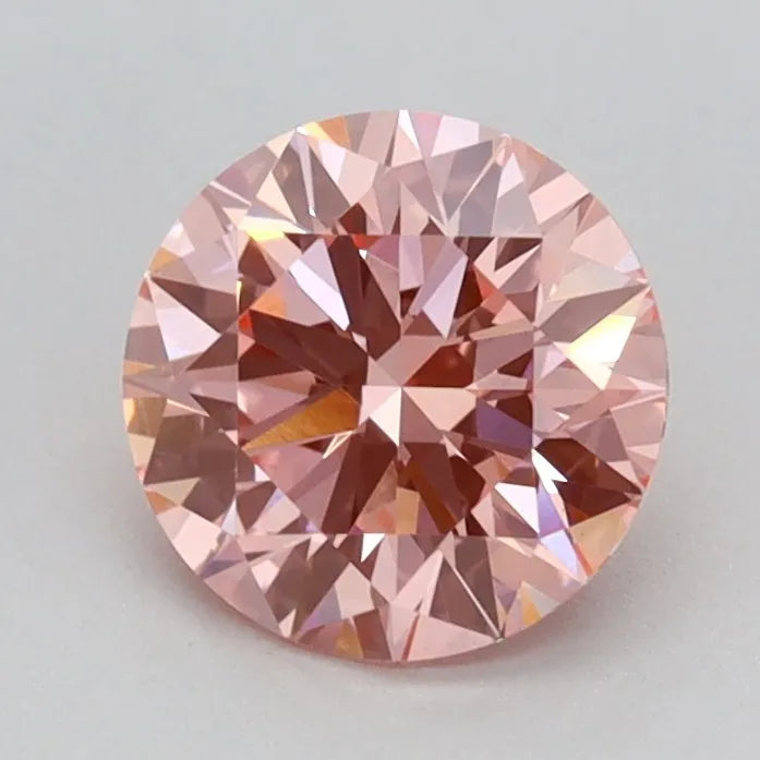 0.82ct Round Lab Grown Diamond (Colour Fancy Vivid Pink, Clarity VVS2, Cut ID, IGI Certified)