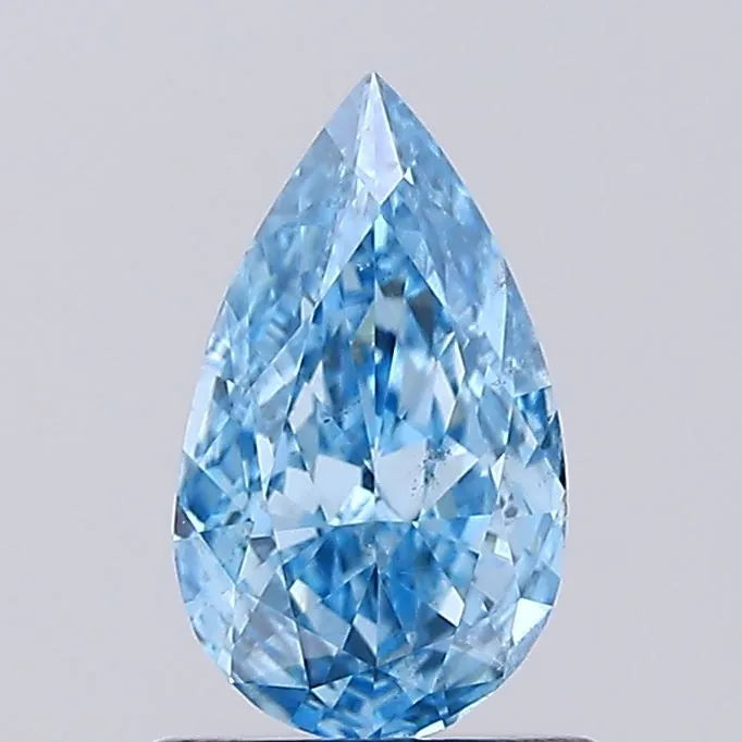 0.83ct Pear Lab Grown Diamond (Colour Fancy Vivid Blue, Clarity SI1, IGI Certified)
