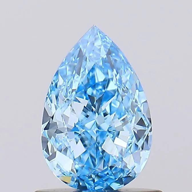0.83ct Pear Lab Grown Diamond (Colour Fancy Vivid Blue, Clarity VVS2, IGI Certified)