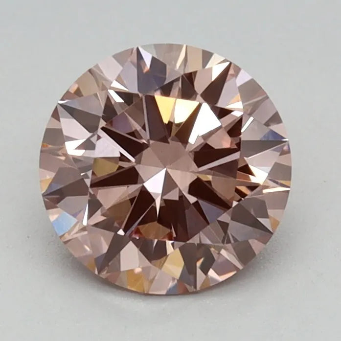 0.83ct Round Lab Grown Diamond (Colour Fancy Intense Brown Pink, Clarity VVS2, Cut EX, IGI Certified)