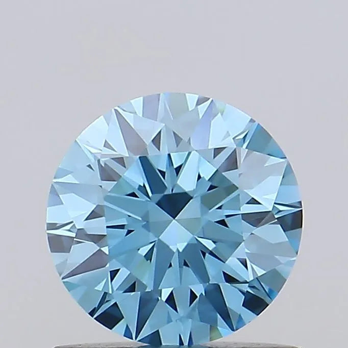 0.83ct Round Lab Grown Diamond (Colour Fancy Vivid Blue, Clarity VVS1, Cut ID, IGI Certified)